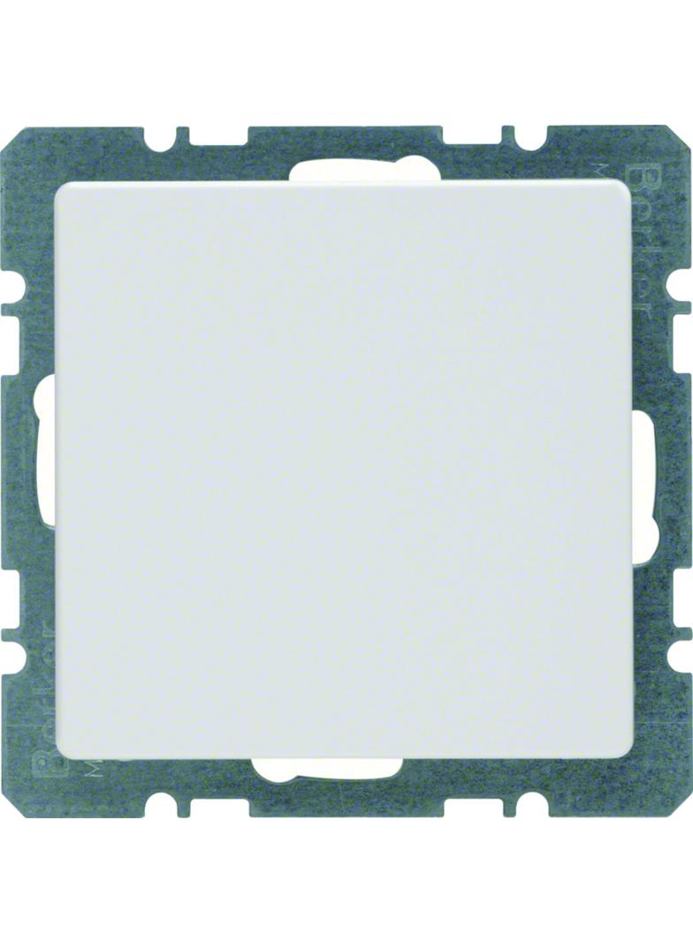 BERKER Q.x Zaślepka z płytką czołową bez pazurków rozporowych biały aksamit 10096089 HAGER