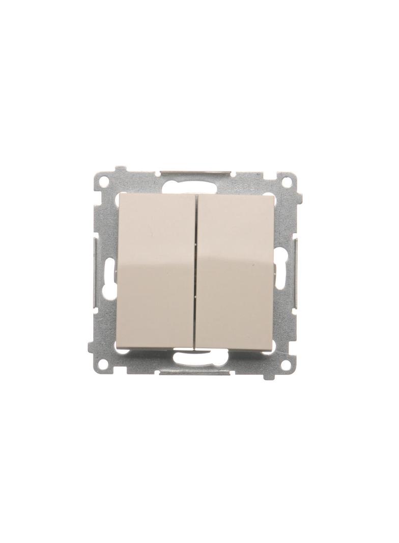 Simon 54 Przycisk podwójny zwierny bez piktogramu 10A 250V szybkozłączka kremowy DP2.01/41 KONTAKT