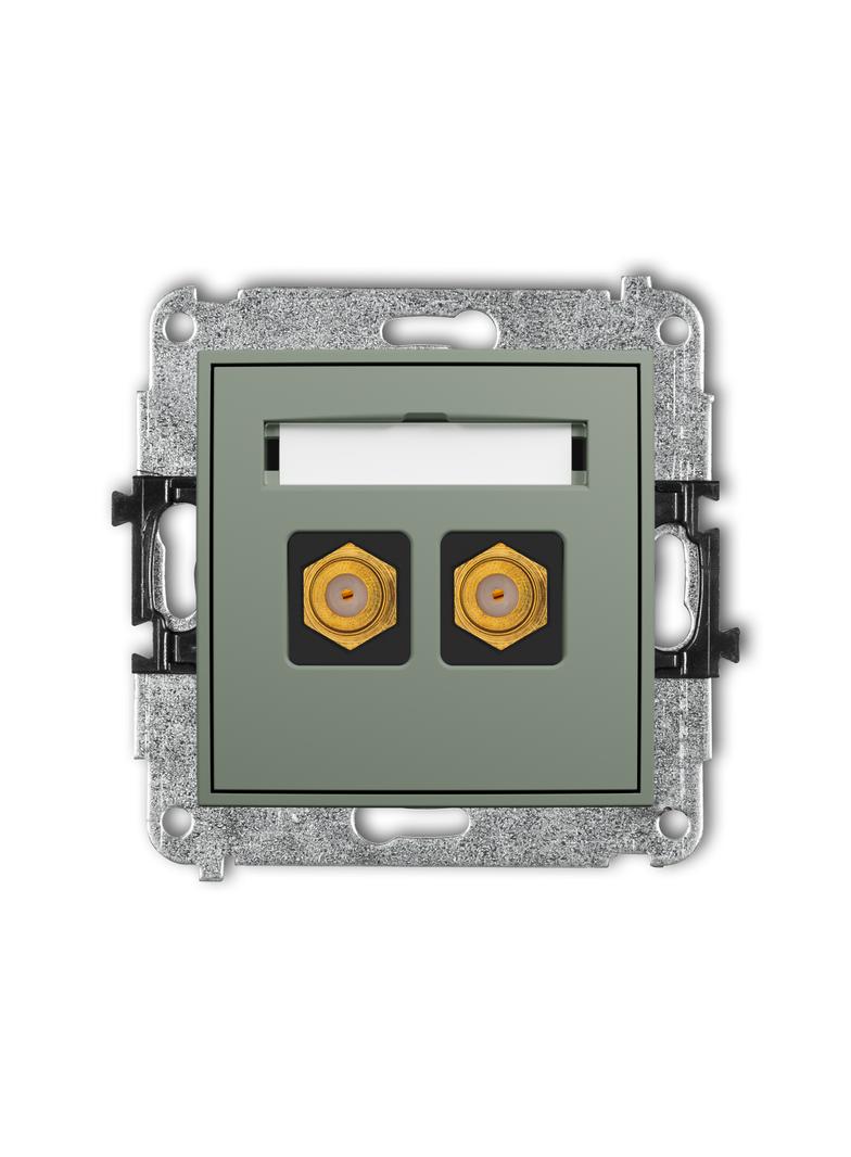 ICON Mechanizm gniazda antenowego podwójnego typu F (SAT) pozłacany szałwiowy