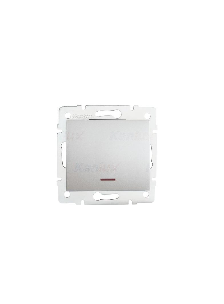 LOGI Łącznik jednobiegunowy z LED śrubowy 10AX 250V srebrny 021110143 25197 KANLUX