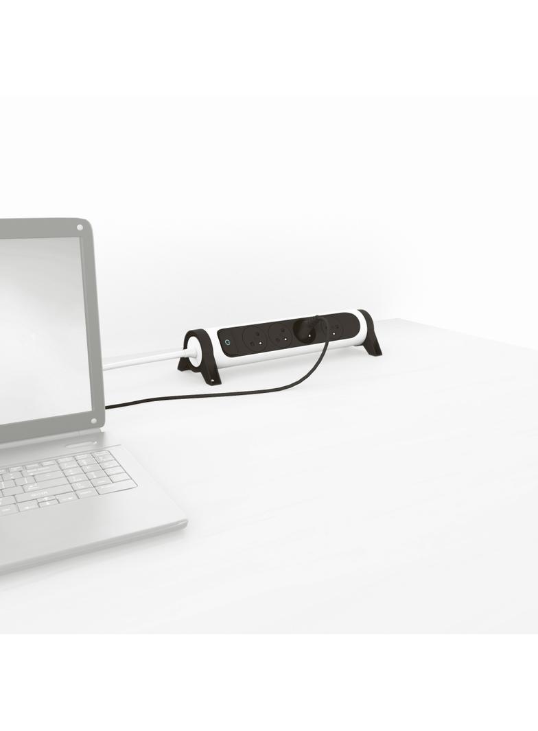 PRZEDŁUŻACZ PREMIUM, OBROTOWY, 4X2P+Z, Z PRZEWODEM 1.5 METRA 3X1.0 MM2 - BIAŁY/GRAFITOWY, Legrand