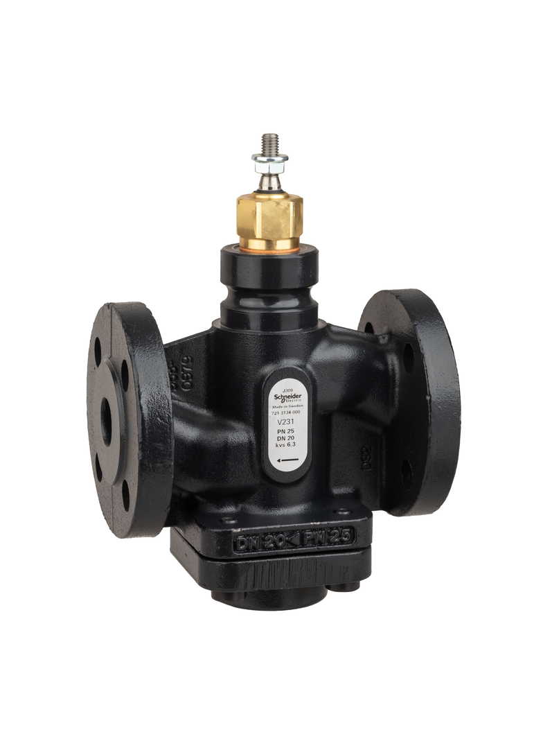 V231, zawór regulacyjny, 2-drogowy, DN20, kvs 6,3, przyłącze kołnierzowe, medium -20…150°C, PN25