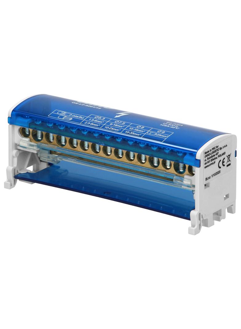 Blok rozdzielczy 2-rzędowy 15 przewodów OR-LZ-8201/15 ORNO