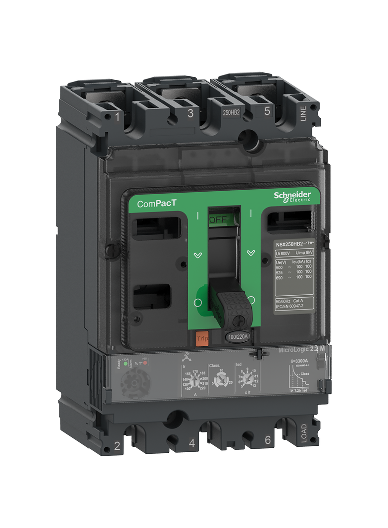 Wyłącznik, ComPacT NSX, NSX160H, Mic2.2M 150A, 3P, 70kA