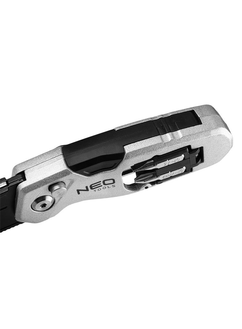 Nóż z ostrzem trapezowym składany 1+3 ostrza, 2 bity