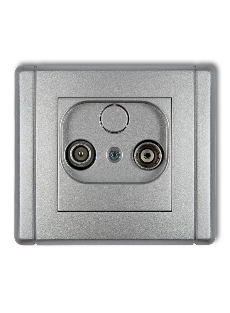 FLEXI Gniazdo antenowe RTV przelotowe 15dB srebrny metalik 7FG15P KARLIK