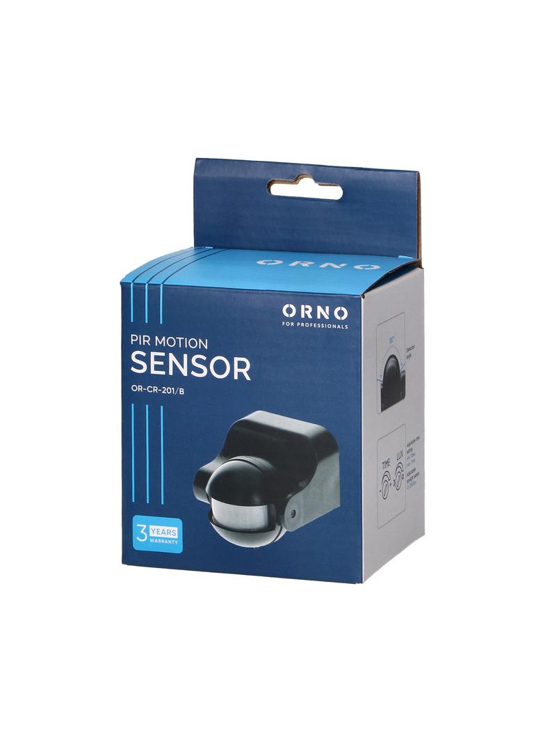 Czujnik ruchu 180st. pionowa regulacja IP44 1200W czarny OR-CR-201/B ORNO