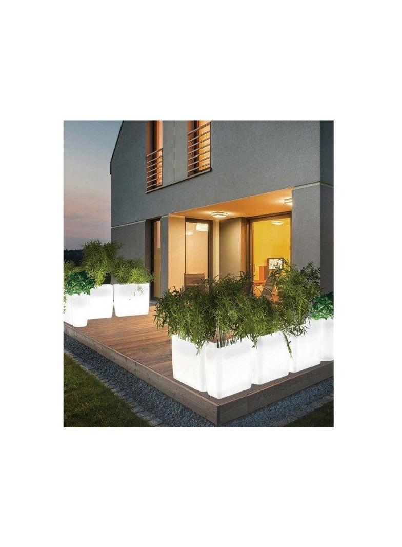 Nowodvorski lampa stojąca zewnętrzna (świecąca donica) Flowerpot M E27 biała 9712