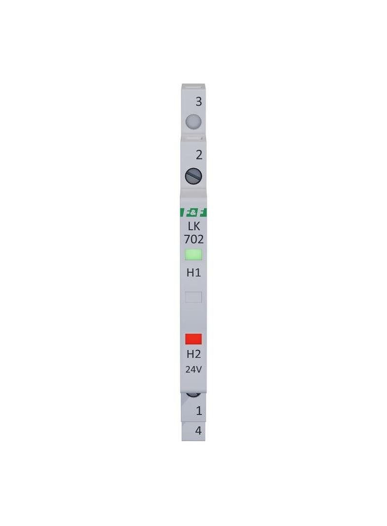 Lampka kontrolna zasilania 1/3S 12÷60V DC 12÷48V AC 2xLED CZERWONA/ZIELONA LK-702-24V F&F