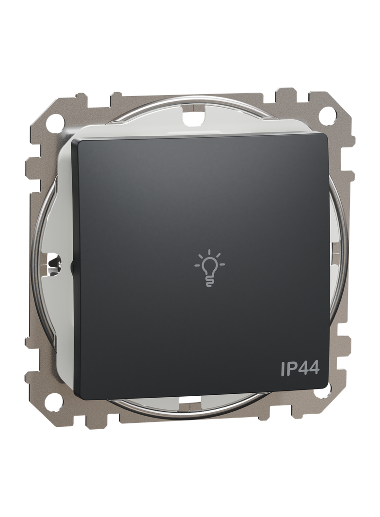 Sedna Design & Elements, przycisk światło IP44, czarny antracyt