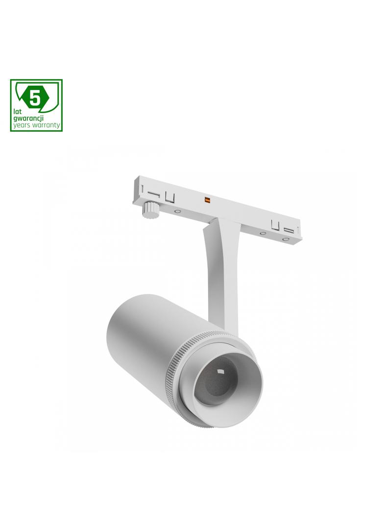 SYSTEM SHIFT NANO - SPOT ZOOM OPRAWA NA SZYNOPRZEWÓD 40x80x145MM 7W 15-45ST BIAŁY 5 LAT GW.