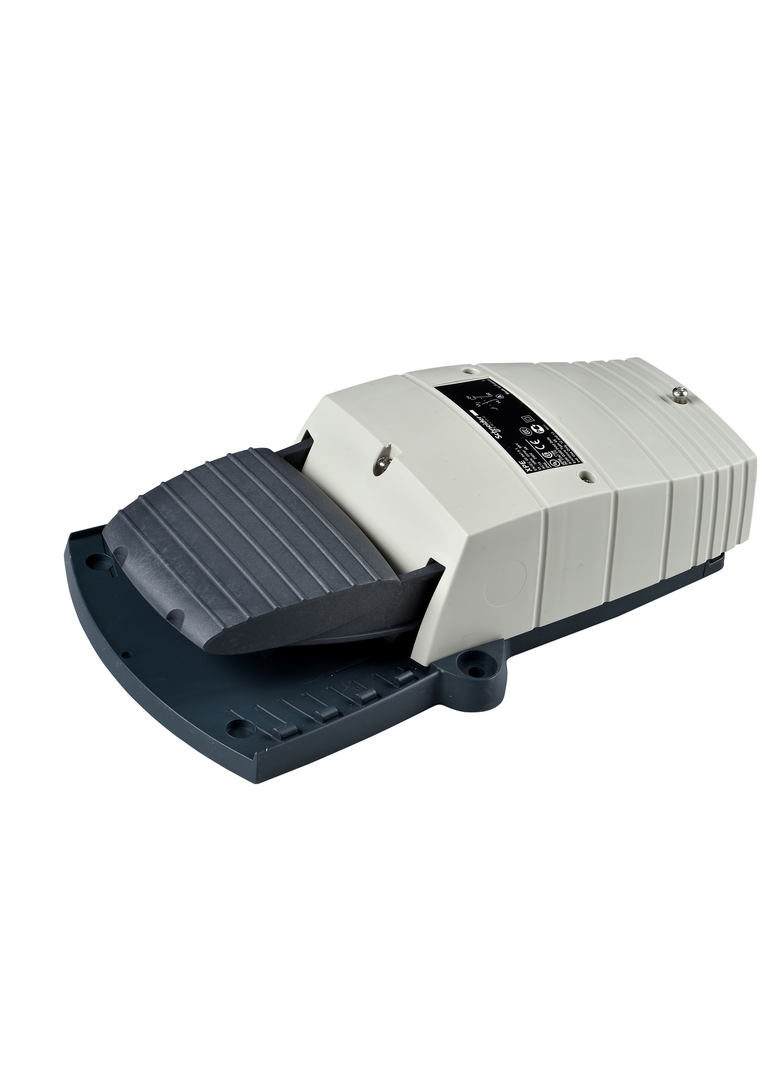 Harmony XPE Łącznik nożny pojedynczy bez osłony szary 1NC + 1NO plastikowy