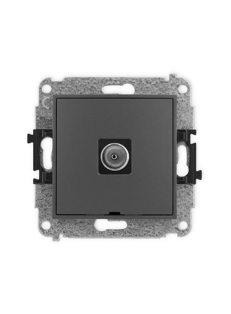 MINI Mechanizm gniazda antenowego pojedynczego TV, bez pola opisowego grafitowy mat