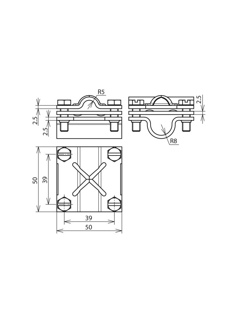 Zacisk krzyżowy z przekładką, St/tZn