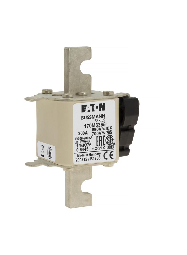 FUSE 200A 690V 1*EK/76 AR UC Wkładka szybka 200A AC 690V rozmiar 1 45x59x102 mm aR, 170M3365 EATON