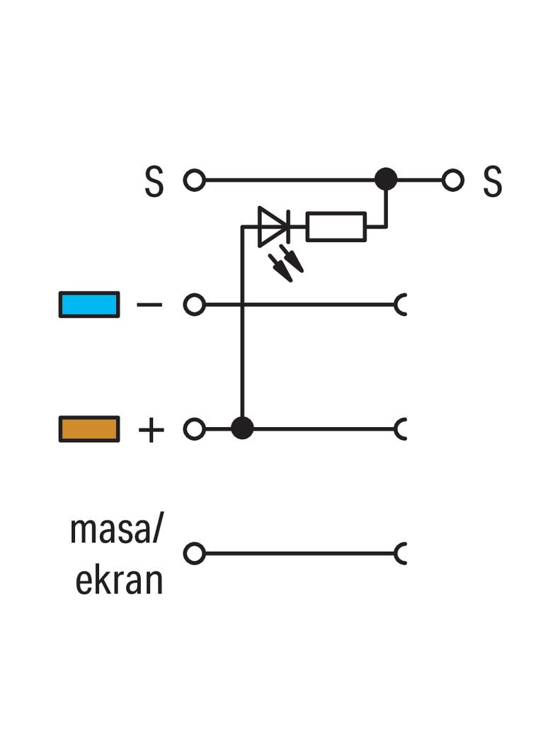 4-przewodowa złączka do czujników z LED szara
