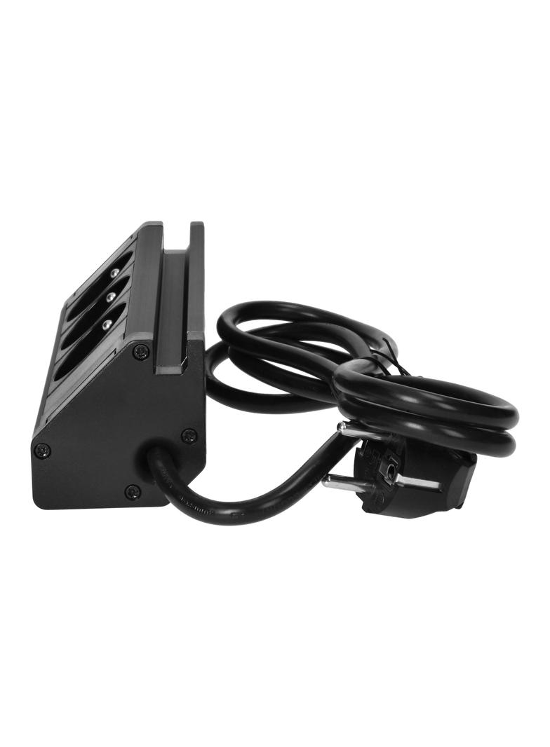 Gniazdo meblowe z uchwytem na telefon i przewodem 1,5m 3x2P+Z czarne FS-14/B ORNO