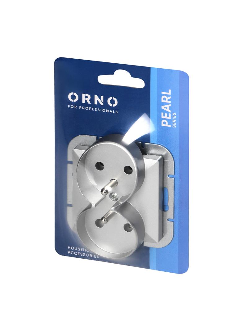 Gniazdo podwójne podtynkowe 2x2P+Z Pearl, 16A, 250V, PT-6 PR, srebrny