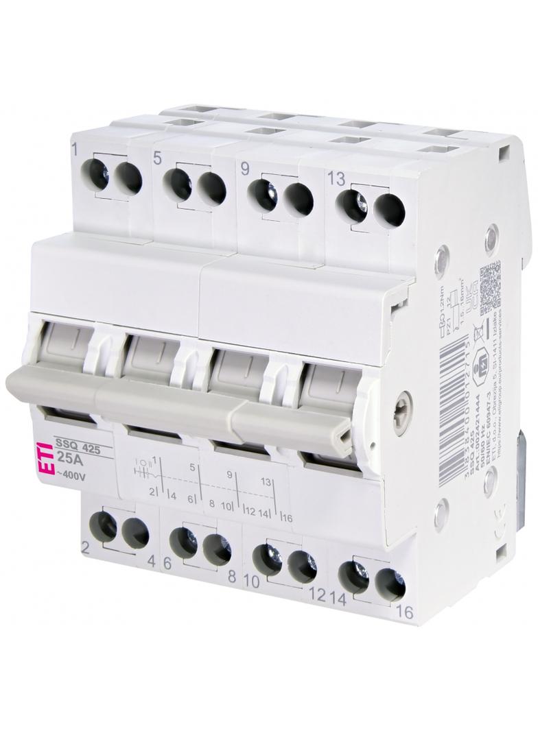 Przełącznik trójpołożeniowy modułowy 25A 4P SSQ 425 002421444 ETI