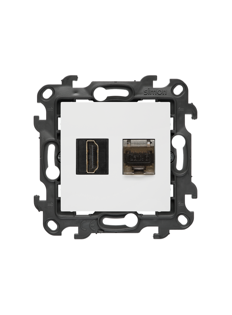 Simon 24 Gniazdo HDMI 2.1 + RJ45 kat.6. biały NGH21RJ45.01/11