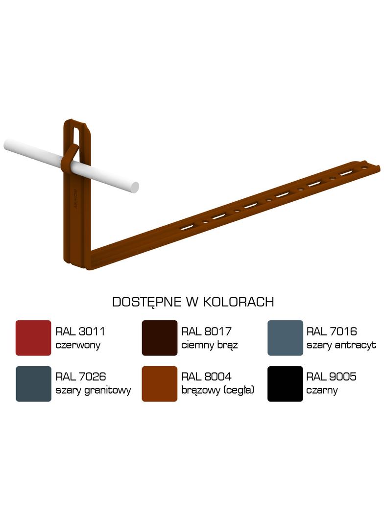 AN-20KL/LA/-N Uchwyt dach.regul.pros.Z-zag. L=42cm,H=10cm /LA/