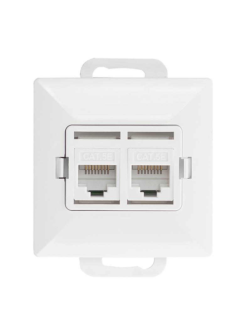 Gniazdo 2xRJ45 Cat5 Pearl, RJ45-5CAT/P2, biały