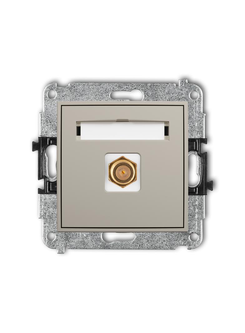 ICON Mechanizm gniazda antenowego pojedynczego typu F (SAT) pozłacany taupe