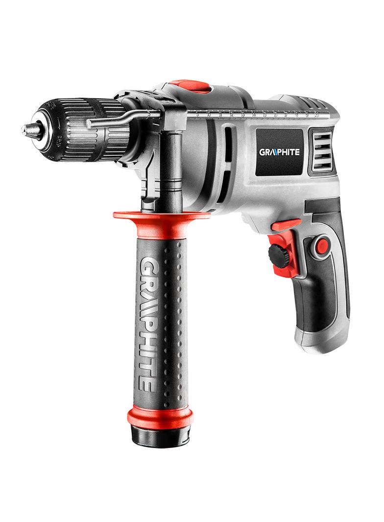 Wiertarka udarowa 550W, uchwyt samozaciskowy 13 mm, obroty 0-3000 min?1, walizka + 10 wierteł