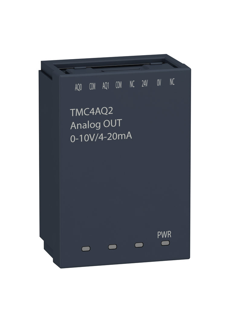 Modicon M241, kaseta we/wy, 2 wyjścia analogowe prądowe/napięciowe, zaciski śrubowe