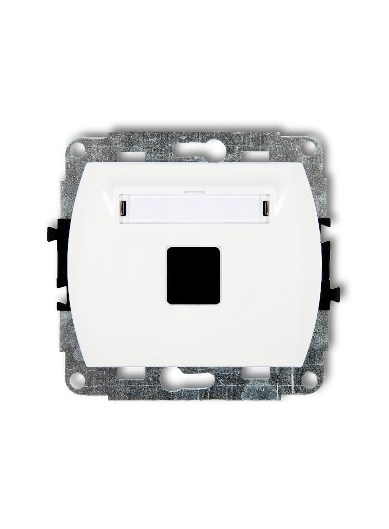 TREND Gniazdo antenowe multimedialne pojedyncze bez modułu (standard Keystone) biały GM-1P KARLIK