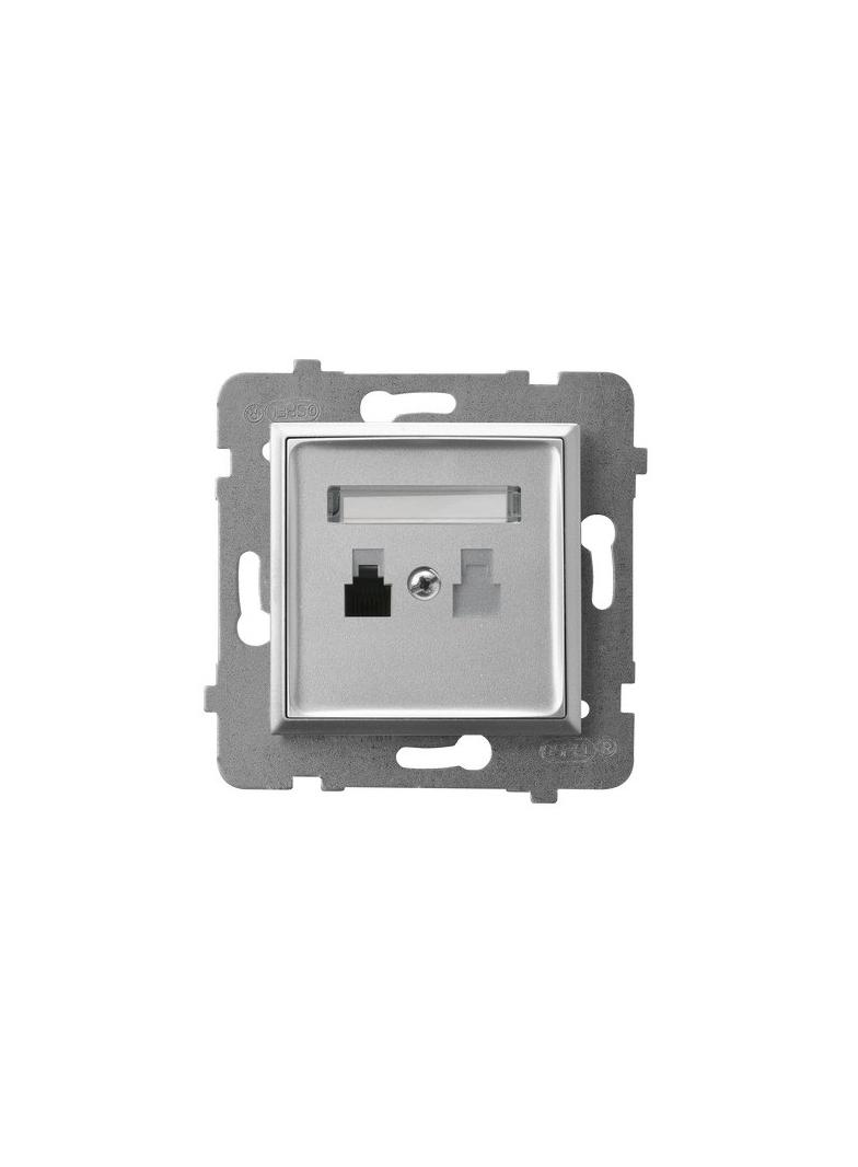 ARIA Gniazdo telefoniczne pojedyncze - kolor srebro