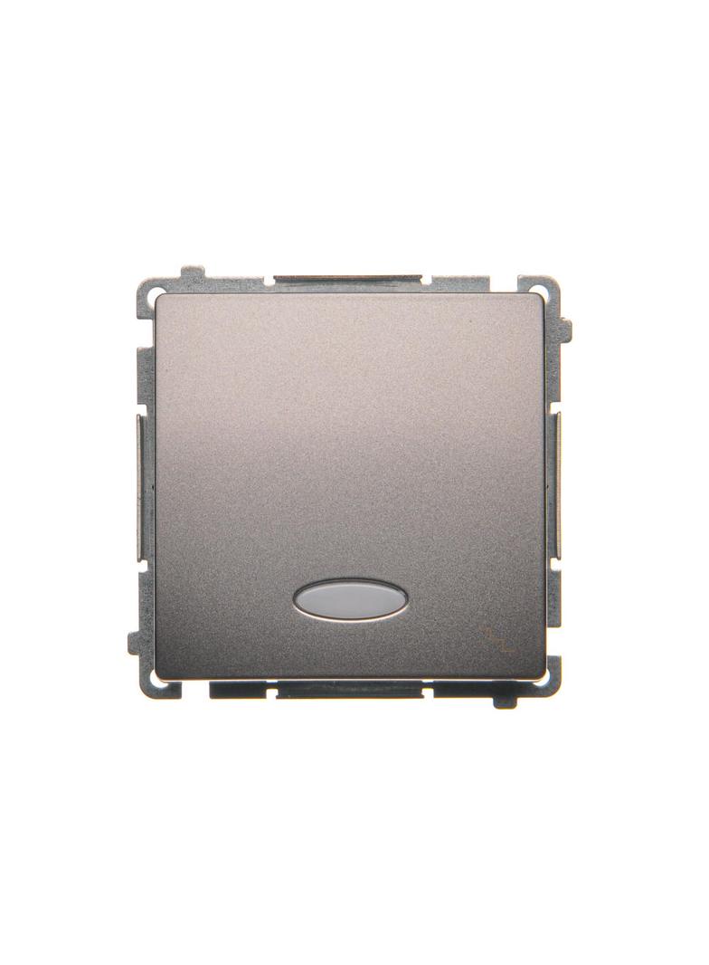 Simon Basic Łącznik schodowy z podświetleniem LED 10A 250V szybkozłączka stal inox BMW6L.01/21 KONTAKT