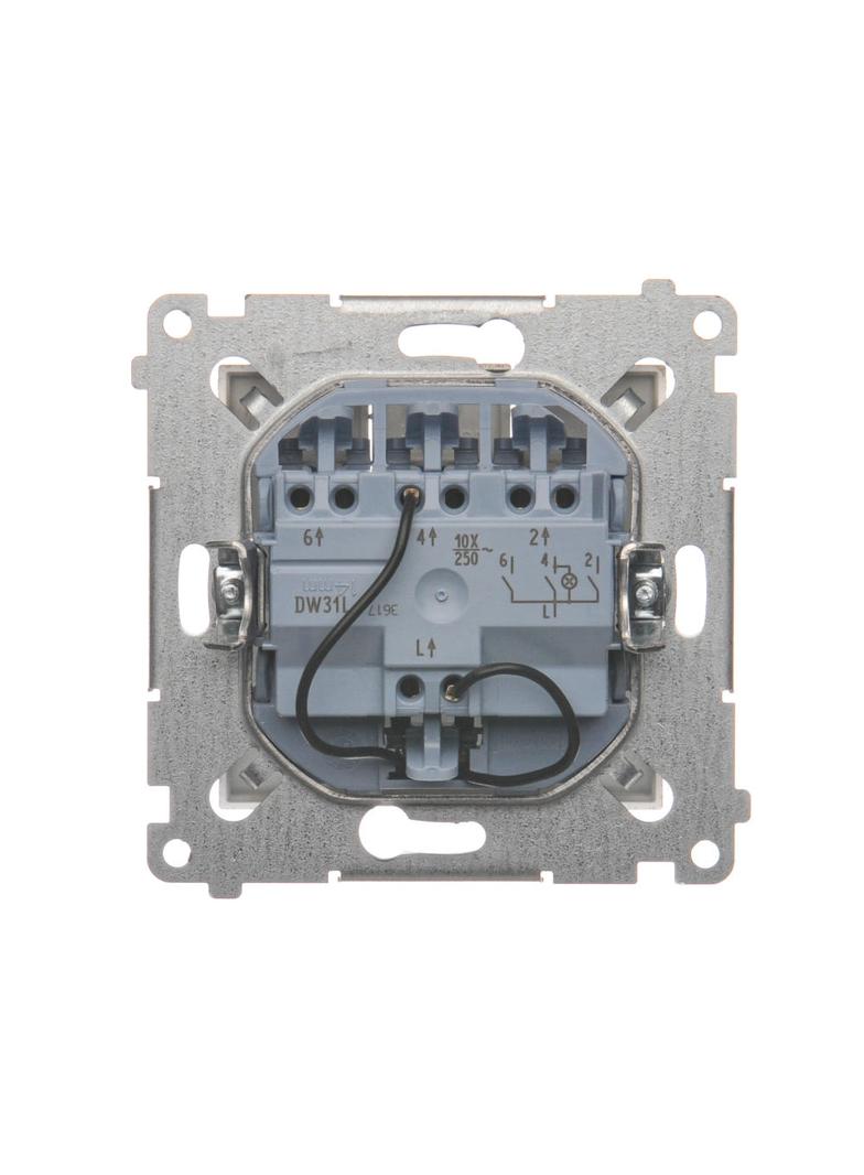 Simon 54 Łącznik potrójny z podświetleniem LED 10A 250V szybkozłączka złoty mat DW31L.01/44 KONTAKT