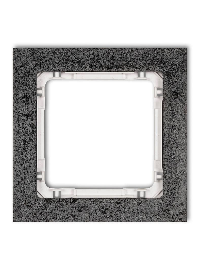 "DECO Ramka pojedyncza - beton (ramka: antracytowa