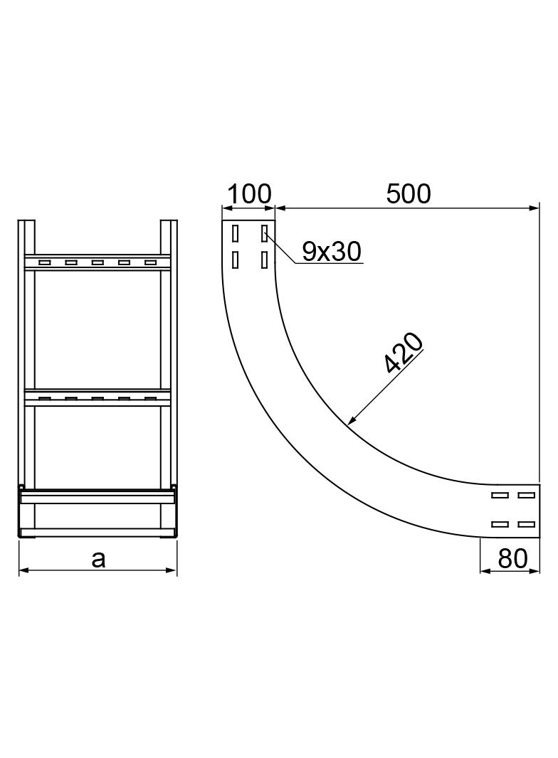 LPDWP600H100N ŁUK PIONOWY WEWNĘTRZNY DRABINY 1.5 MM 499261 BAKS