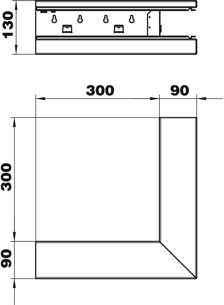 GS-AA90130RW, NAROŻE ZEWN. 90X130 CZ.B.