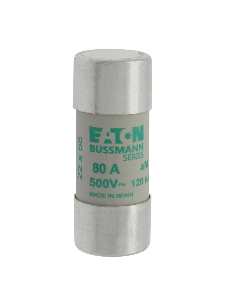CYLINDRICAL FUSE 22 x 58 80A AM 500V AC Wkładka cylindryczna 22 x 58mm 80A AM 500V AC C22M80 EATON