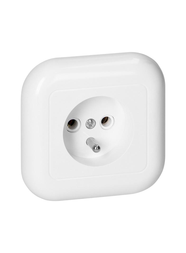 Gniazdo pojedyncze podtynkowe 2p+Z 16A, 250V, FAN, biały