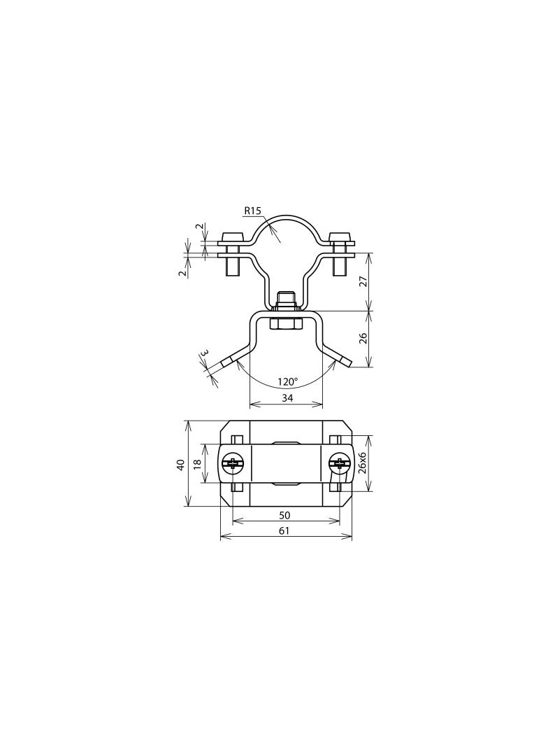 Wspornik do H VI, fi 27-30 mm, do obejmy taśmowej 25x0,3 mm, stal nierdzewna NIRO
