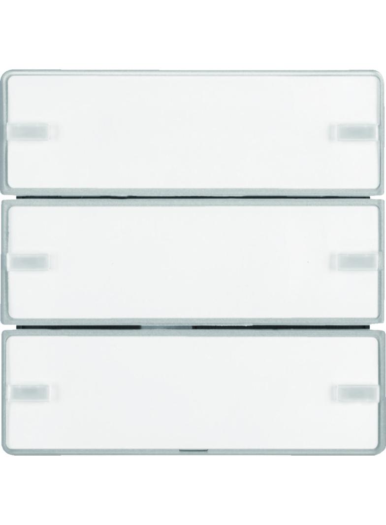 BERKER KNX e/s Q.x Przycisk potrójny z polem opis. z diodami LED RGB i czujnikiem temperatury aluminium 80143321 HAGER