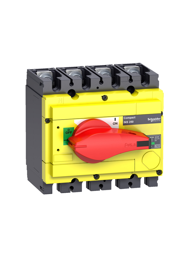 Compact INS INV, rozłącznik INS250 żółto-czerwony 160A 4P