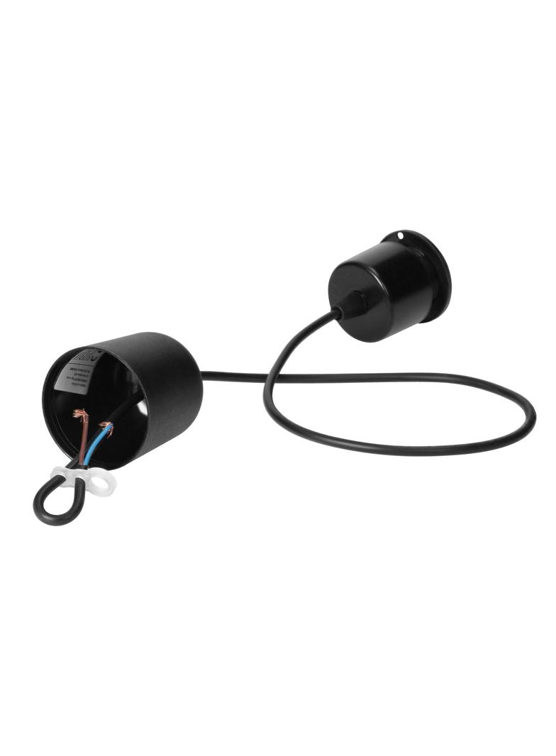 YASIN 400 1P E27, lampa wisząca, max. 60W, czarna, drewno