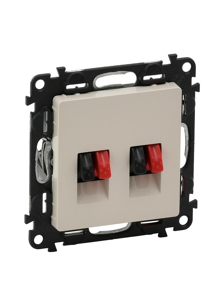 VALENA LIFE GNIAZDO GŁOŚNIKOWE PODWÓJNE KREMOWE, Legrand