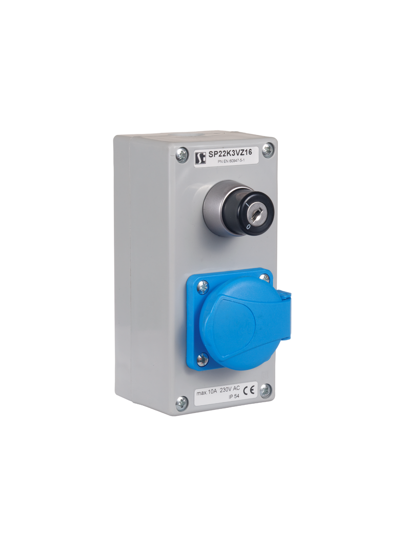 KASETA STEROWNICZA Z KLUCZEM I GNIAZDKIEM 230V