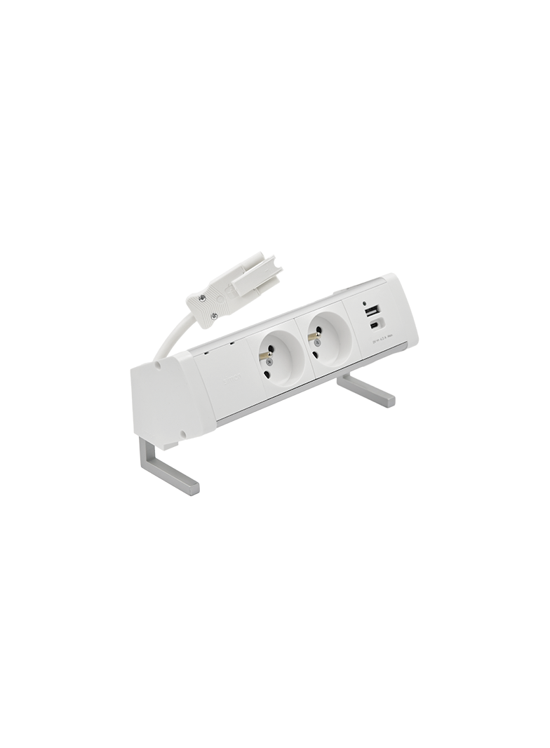Simon 480 TS48-430E30BK0-44 Biurkowy zestaw gniazd 3 gn. typ E + ładow. USB A+C i płytka dla 2 złącz 48430E30BK00000-44 KONTAKT