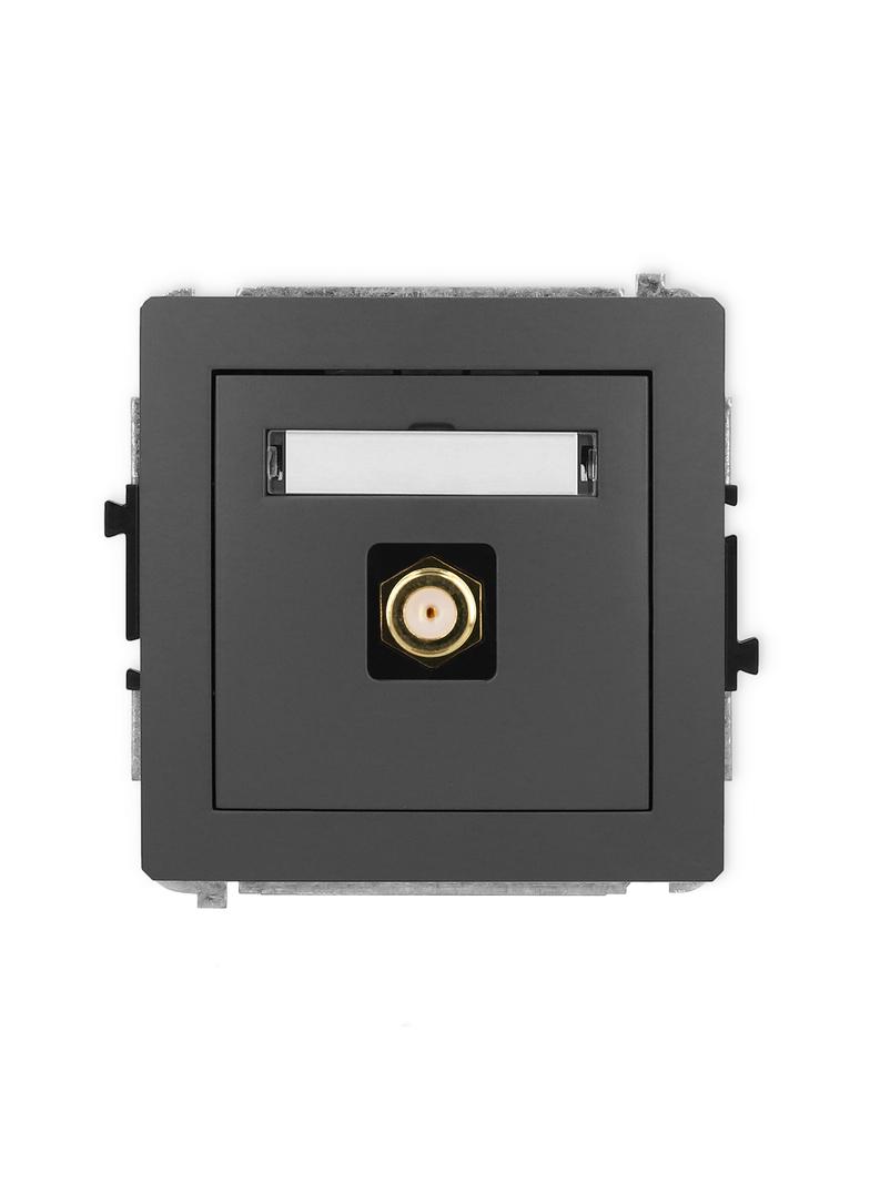 DECO Mechanizm gniazda antenowego pojedynczego typu F (SAT) pozłacany grafitowy mat