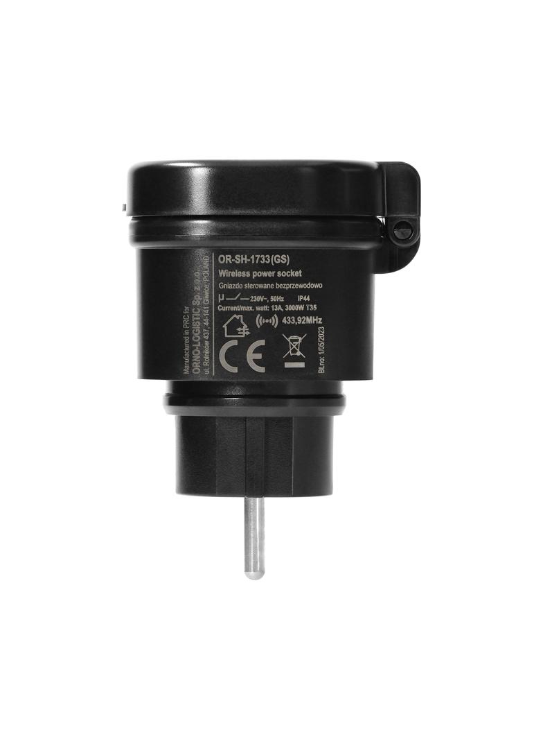 Gniazdo sieciowe zewnętrzne sterowane bezprzewodowo, z odbiornikiem radiowym, IP44, ORNO Smart Home,
