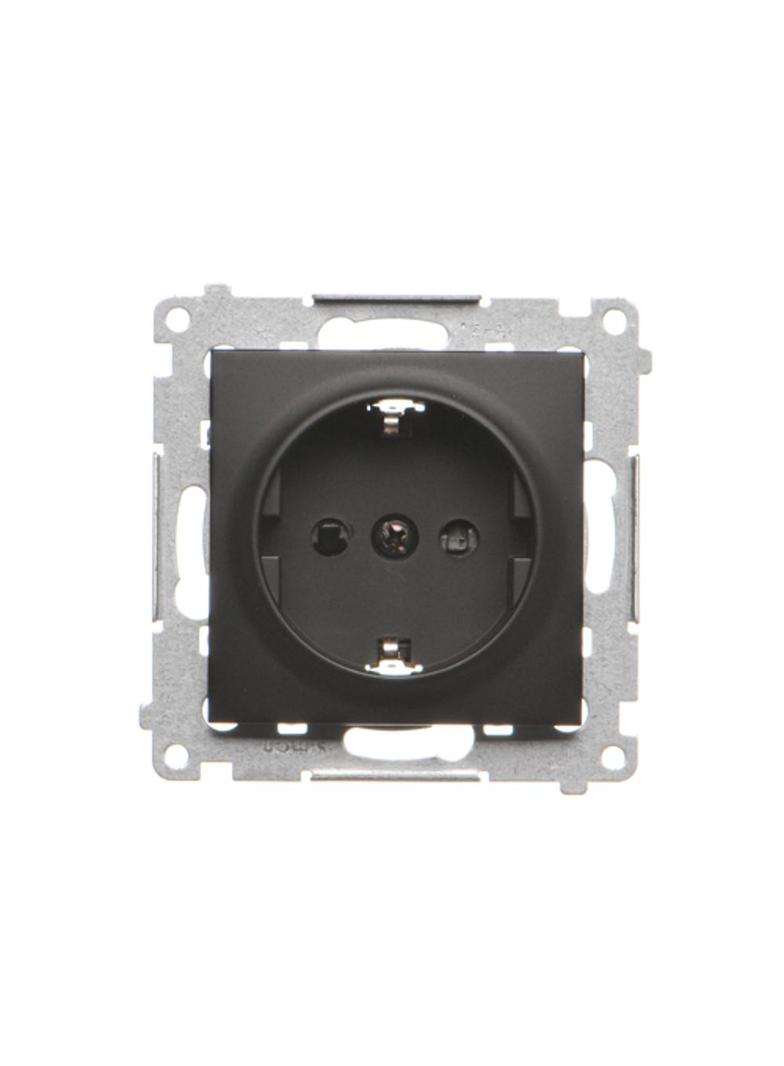 Simon 54 Gniazdo Schuko z przesłonami 16A 250V szybkozłączka czarny DGSz1CZ.01/49 KONTAKT