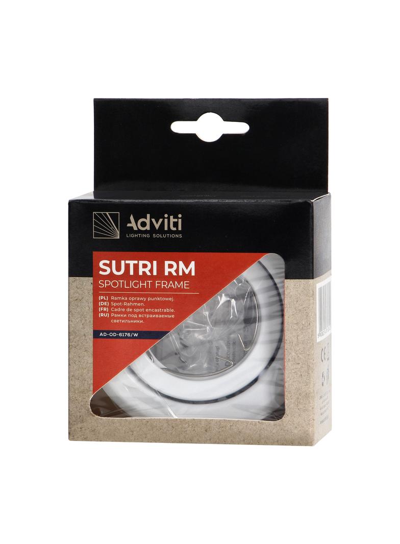 SUTRI RM ramka dekoracyjna oprawy punktowej, MR16/GU10 max 50W, okrągła, regulowana, biała AD-OD-6176/W ORNO