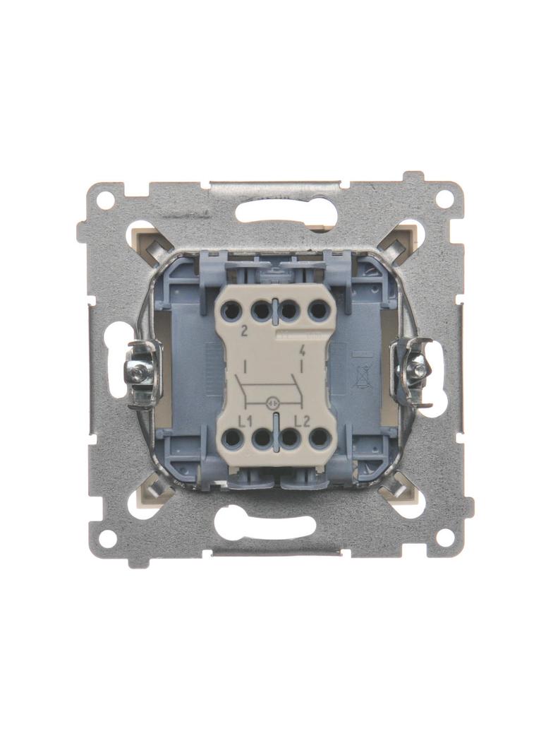 Simon 54 Łącznik dwubiegunowy z podświetleniem LED 10A 250V szybkozłączka kremowy DW2L.01/41 KONTAKT
